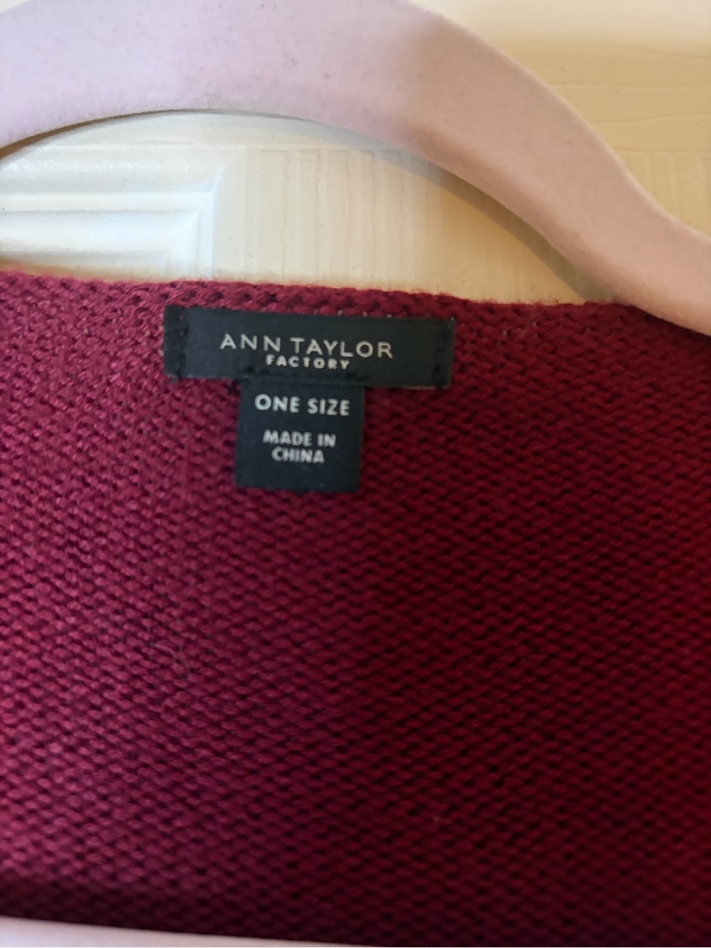 Ann Taylor Open-Front Draped Cardigan - Burgundy - Picture 4 of 4